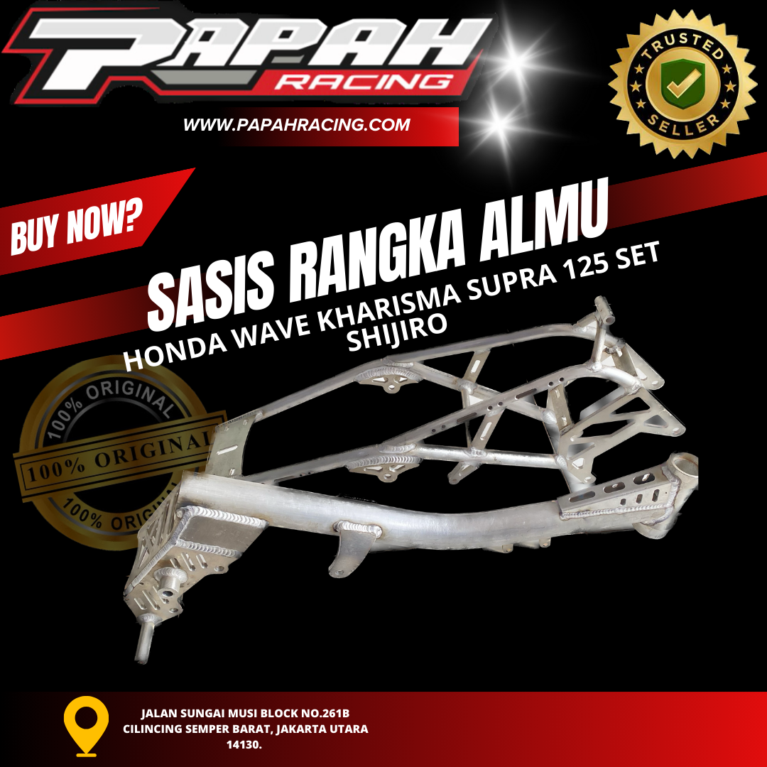 SASIS RANGKA ALMU HONDA WAVE KHARISMA SUPRA125 SET SHIJIRO